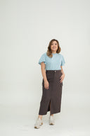 Utility Skirt with Side Pockets (Gunmetal Grey)