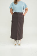 Utility Skirt with Side Pockets (Gunmetal Grey)