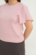 Flutter Sleeves Tee (Rose Pink)