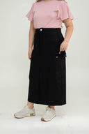 Utility Skirt with Side Pockets (Black)