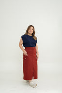 Utility Skirt with Side Pockets (Maple Red)