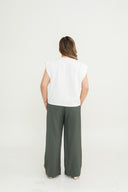 Wide Shoulder Boxy Tee (White)