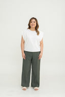 Wide Shoulder Boxy Tee (White)
