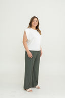 Wide Shoulder Boxy Tee (White)