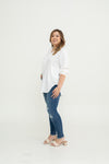 Stretchable High-Waist Ripped Jeans (Blue)
