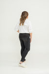 Stretchable High-Waist Ripped Jeans (Black)