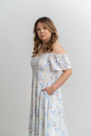 Cold-Shoulder Panel Dress (Sky)