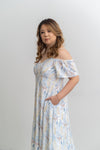 Cold-Shoulder Panel Dress (Sky)