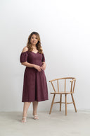 Cold-Shoulder Panel Dress (Violet Plum)