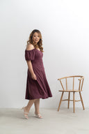 Cold-Shoulder Panel Dress (Violet Plum)