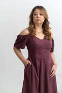 Cold-Shoulder Panel Dress (Violet Plum)