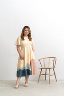 Gathered-waist Midi Dress (édition limitée print - Sunrise Rays)