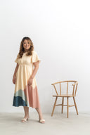 Gathered-waist Midi Dress (édition limitée print - Sunrise Rays)