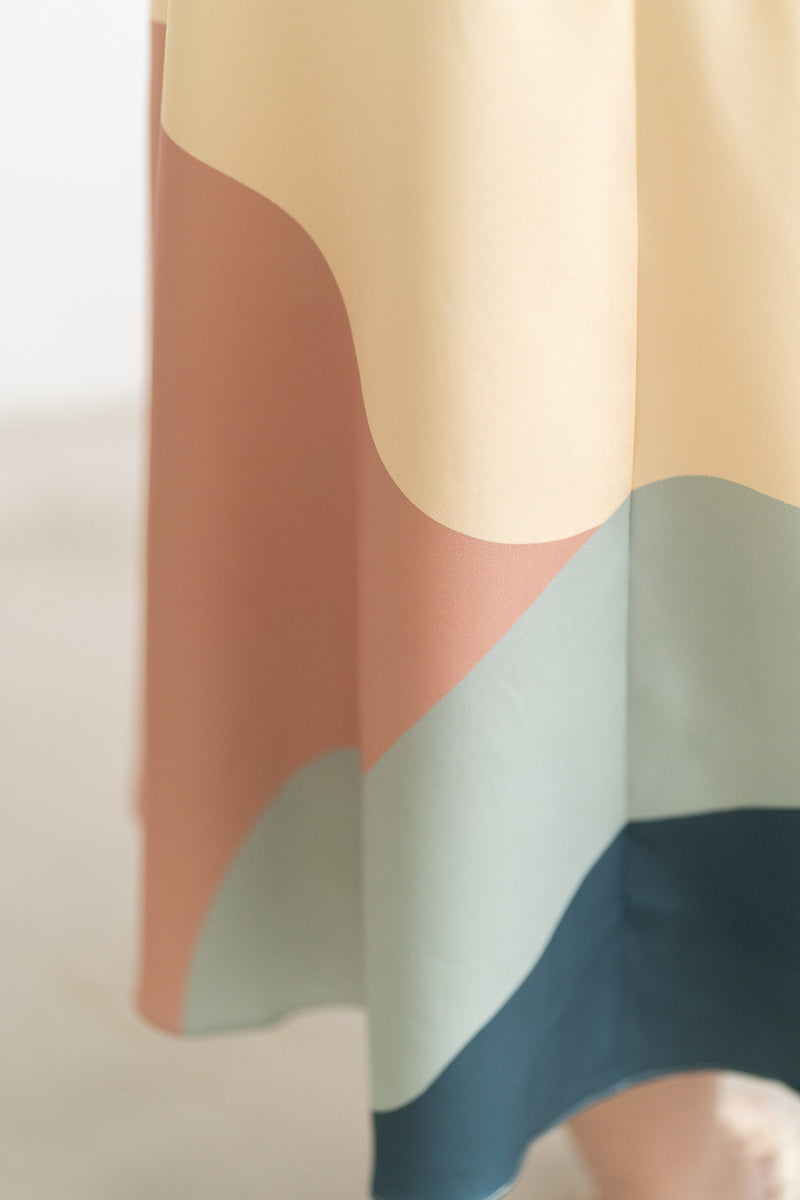 Gathered-waist Midi Dress (édition limitée print - Sunrise Rays)