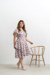 Boat Sleeves Linen Dress (Fall leaves)
