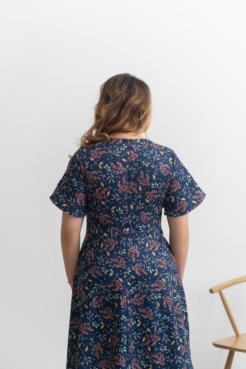 Gathered-waist Midi Dress (édition limitée print - Autumn)