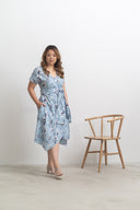 Kimono Wrap Dress (Blue Poppy)