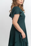 Boat Sleeves Linen Dress (Forest)