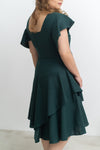 Boat Sleeves Linen Dress (Forest)