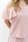 Daisy Textured Sleeves Top (Pink)