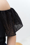 Daisy Textured Sleeves Top (Black)
