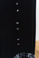Asymmetrical Frills Midi Dress (Black)
