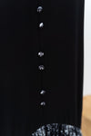 Asymmetrical Frills Midi Dress (Black)