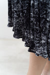 Asymmetrical Frills Midi Dress (Black)