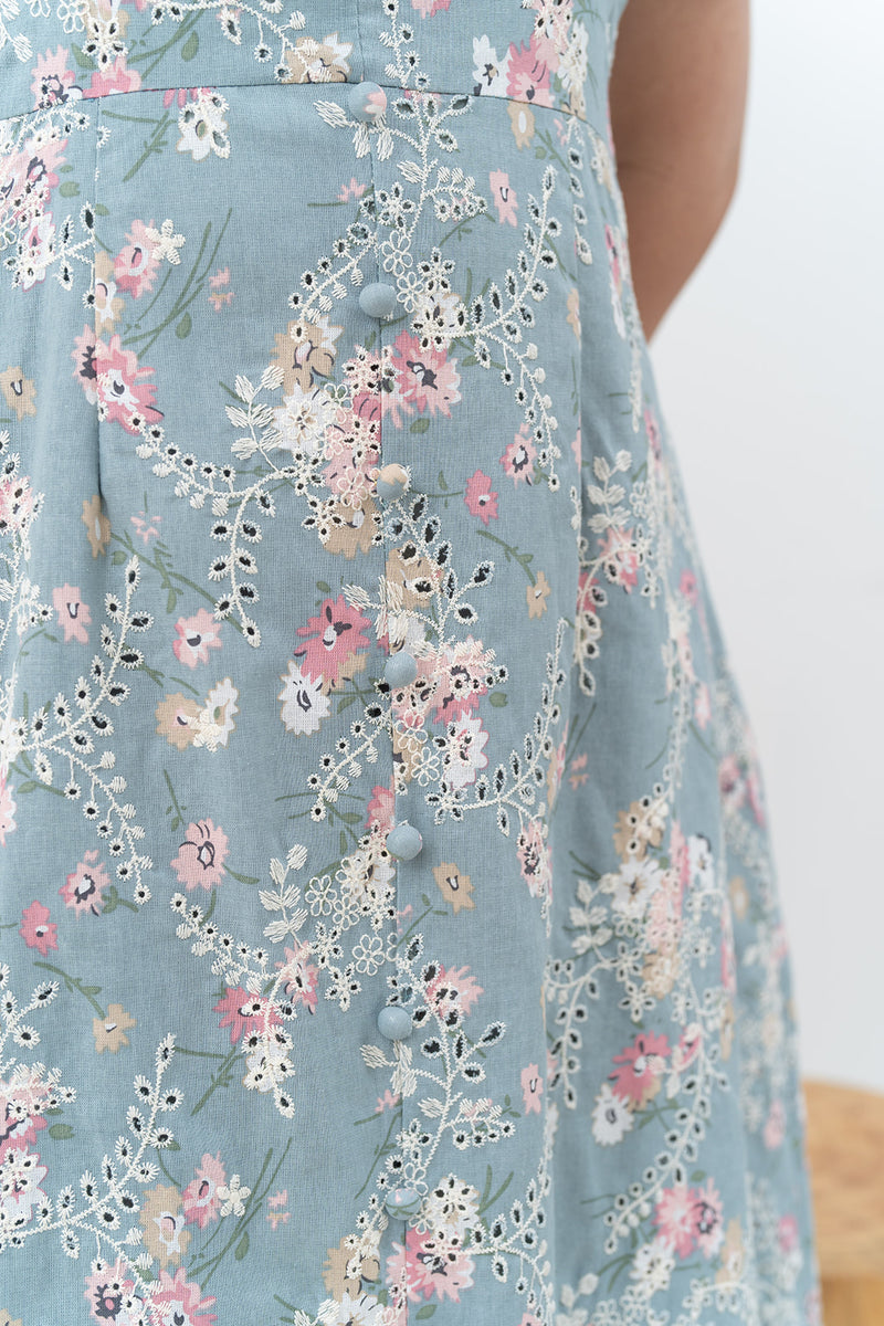 Embroidery Dress (Blue)