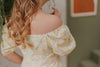2-way Puff Sleeves Textured Dress (Marigold)