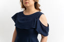 Boat Sleeves Linen Dress (Deep Sea)