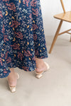 Gathered-waist Midi Dress (édition limitée print - Autumn)