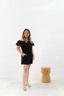 Daisy Textured Sleeves Top (Black)