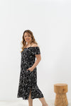 Wild Flowers Summer Dress (Black)