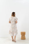 Asymmetrical Frills Midi Dress (White Daffodil)