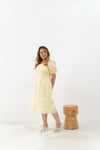 2-way Puff Sleeves Textured Dress (Marigold)