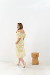 2-way Puff Sleeves Textured Dress (Marigold)