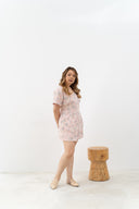 Embroidery Pastel Floral Romper (Pink Pampas Fields)