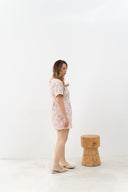 Embroidery Pastel Floral Romper (Pink Pampas Fields)
