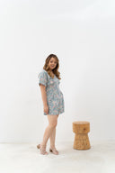 Embroidery Pastel Floral Romper (Blue Florals)