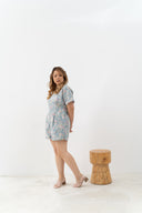 Embroidery Pastel Floral Romper (Blue Florals)