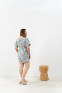 Embroidery Pastel Floral Romper (Blue Florals)