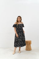 Wild Flowers Summer Dress (Black)