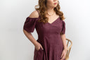 Cold-Shoulder Panel Dress (Violet Plum)