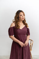 Cold-Shoulder Panel Dress (Violet Plum)