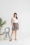 Wide Leg High Waist Berms (Blue Sakura)