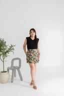 Japanese Prints Skorts (Black Sakura)