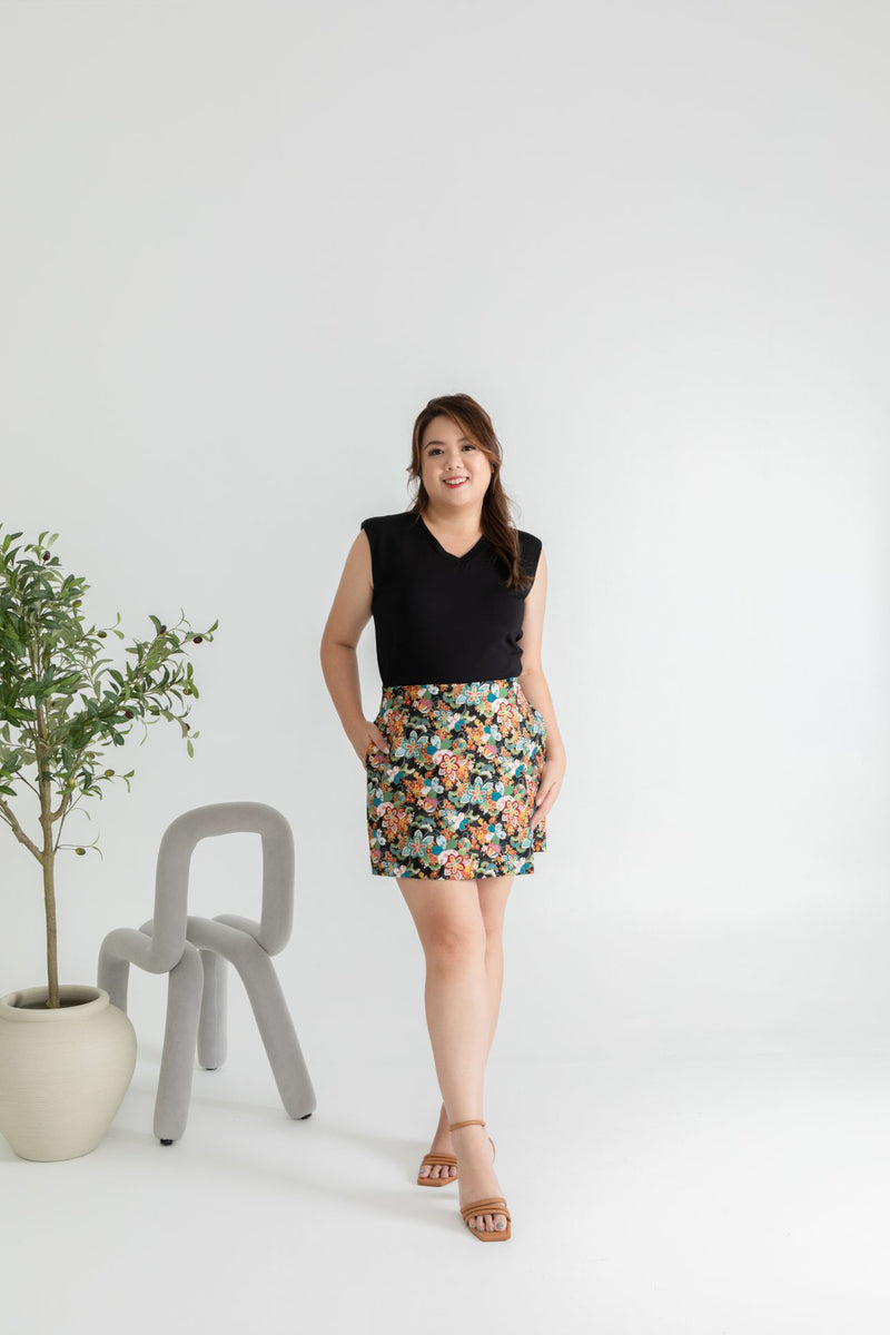 Japanese Prints Skorts (Black Sakura)