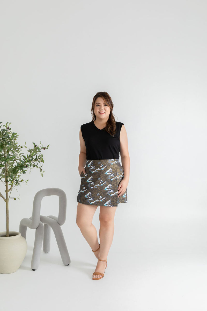 Japanese Prints Skorts (Waves)