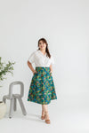 Tortoise Shell Buttons Printed Skirt (Safari Forest)